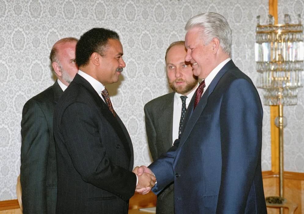 Translating for Russian President Boris Yeltsin and US Secretary of Commerce Ron Brown, Moscow 1994